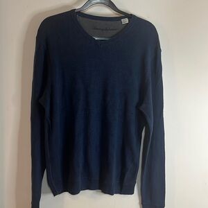 Tommy Bahama Men’s V-Neck Sweater Navy Blue Long Sleeve Lightweight Pullover